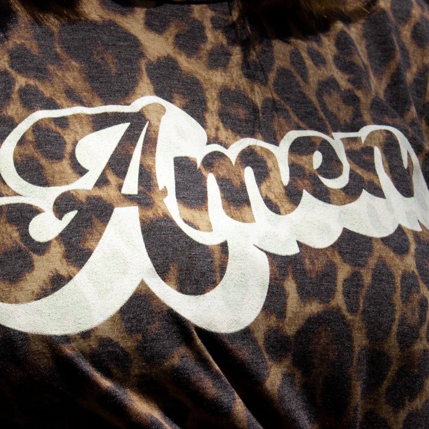 "Amen" Leopard Top