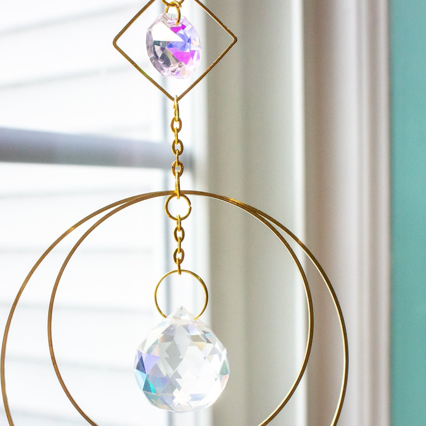 Diamond Hoop Boho Crystal Rainbow Maker