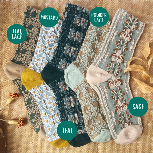 Haden Floral Socks | 5 Colors