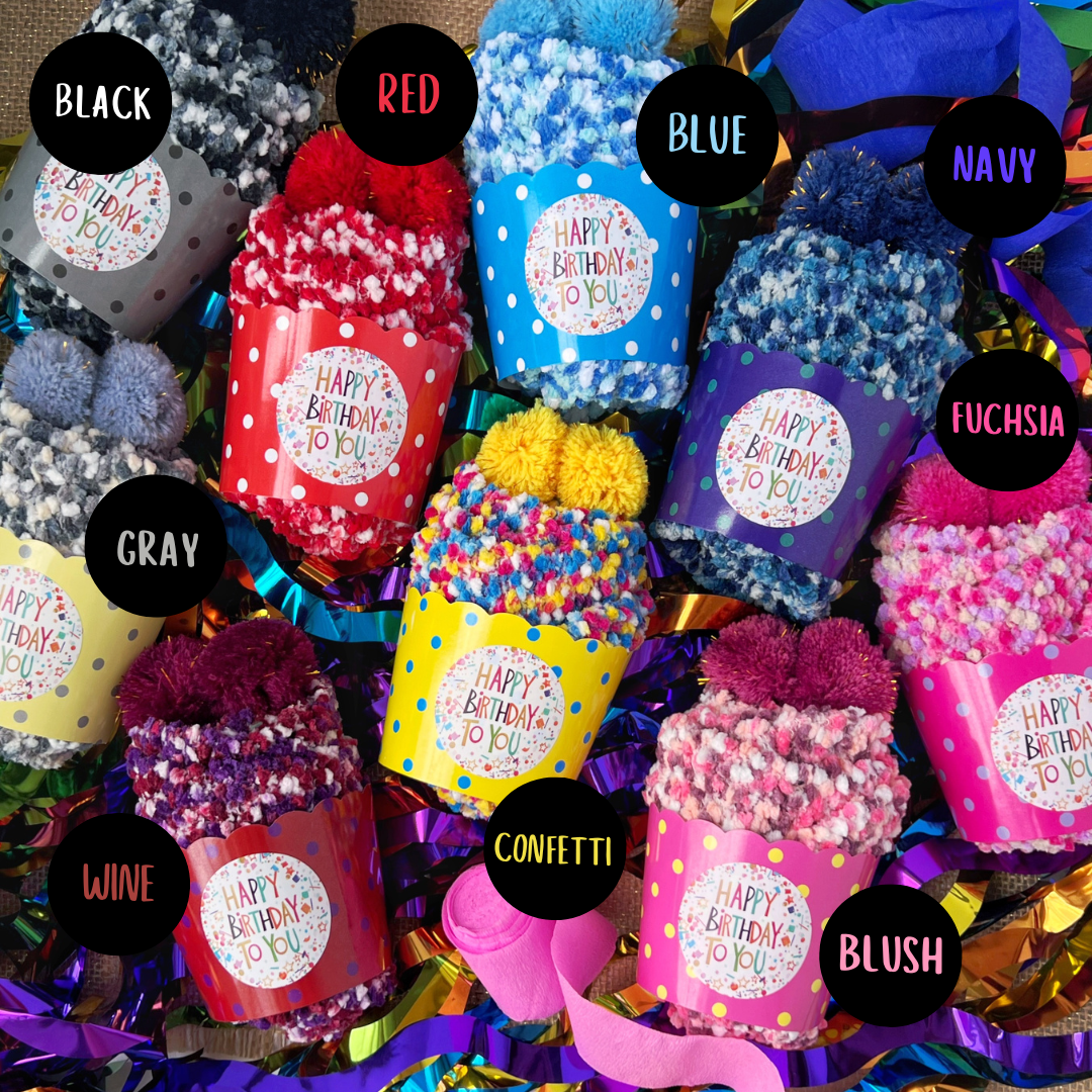 Cozy Cupcake Socks (Happy Birthday) | 9 Colors