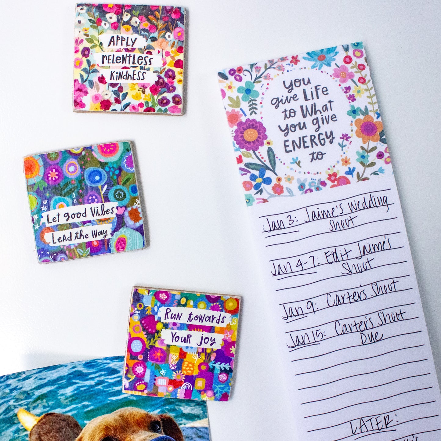 Good Vibes Fridge Kit (Memo Pad + Magnets)