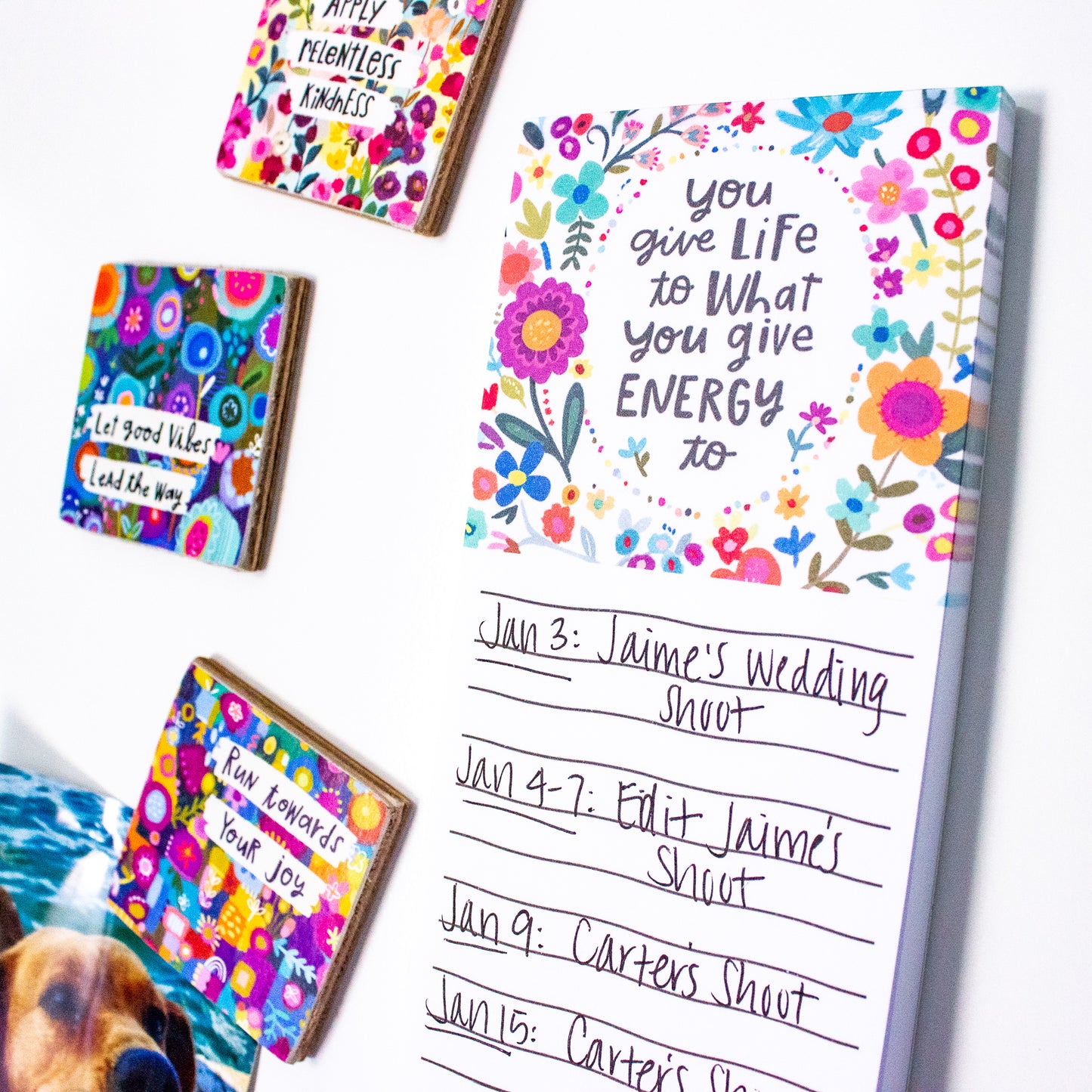 Good Vibes Fridge Kit (Memo Pad + Magnets)