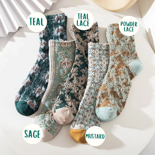 Haden Floral Socks | 5 Colors