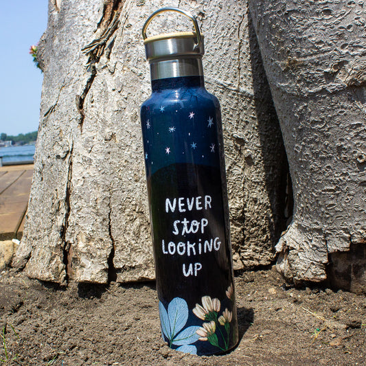 Never Stop Looking Up Travel Water Bottle