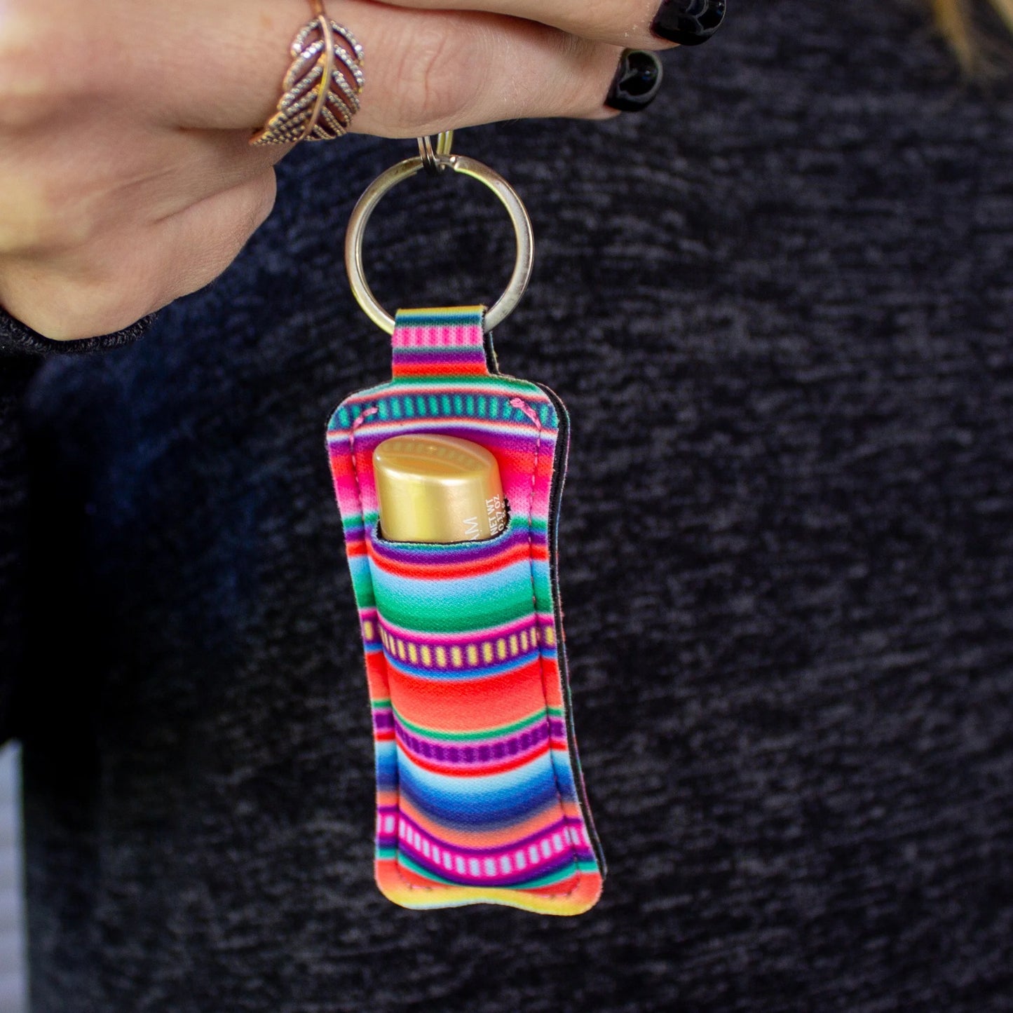 Patterned Lip Balm Keychains