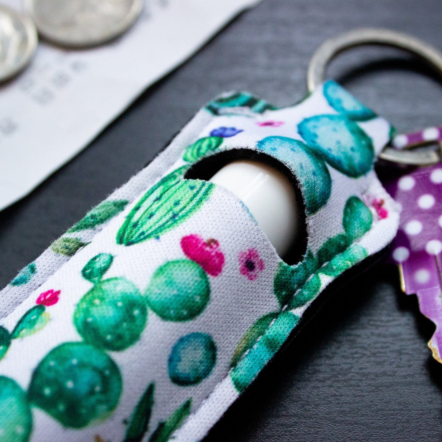 Patterned Lip Balm Keychains