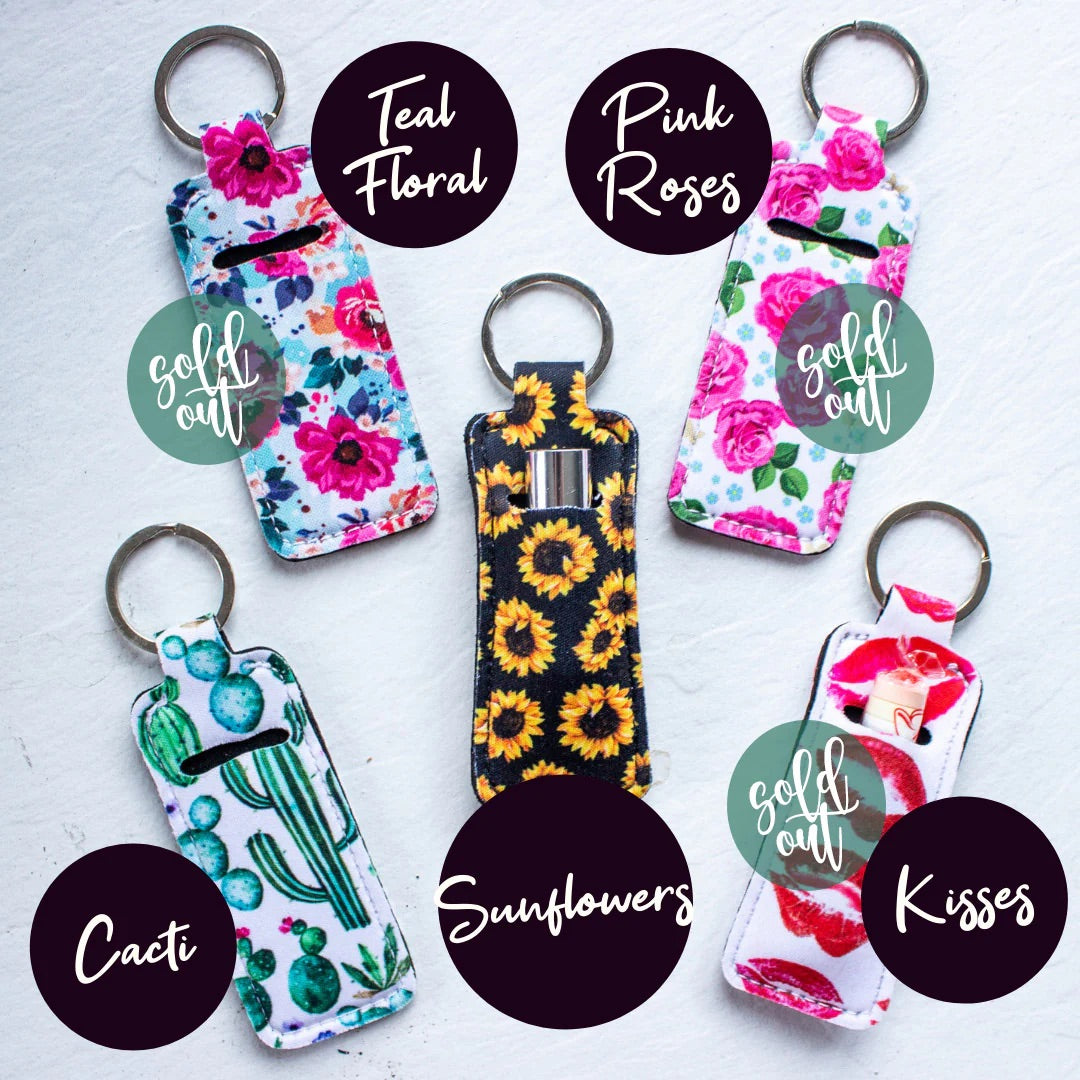 Patterned Lip Balm Keychains