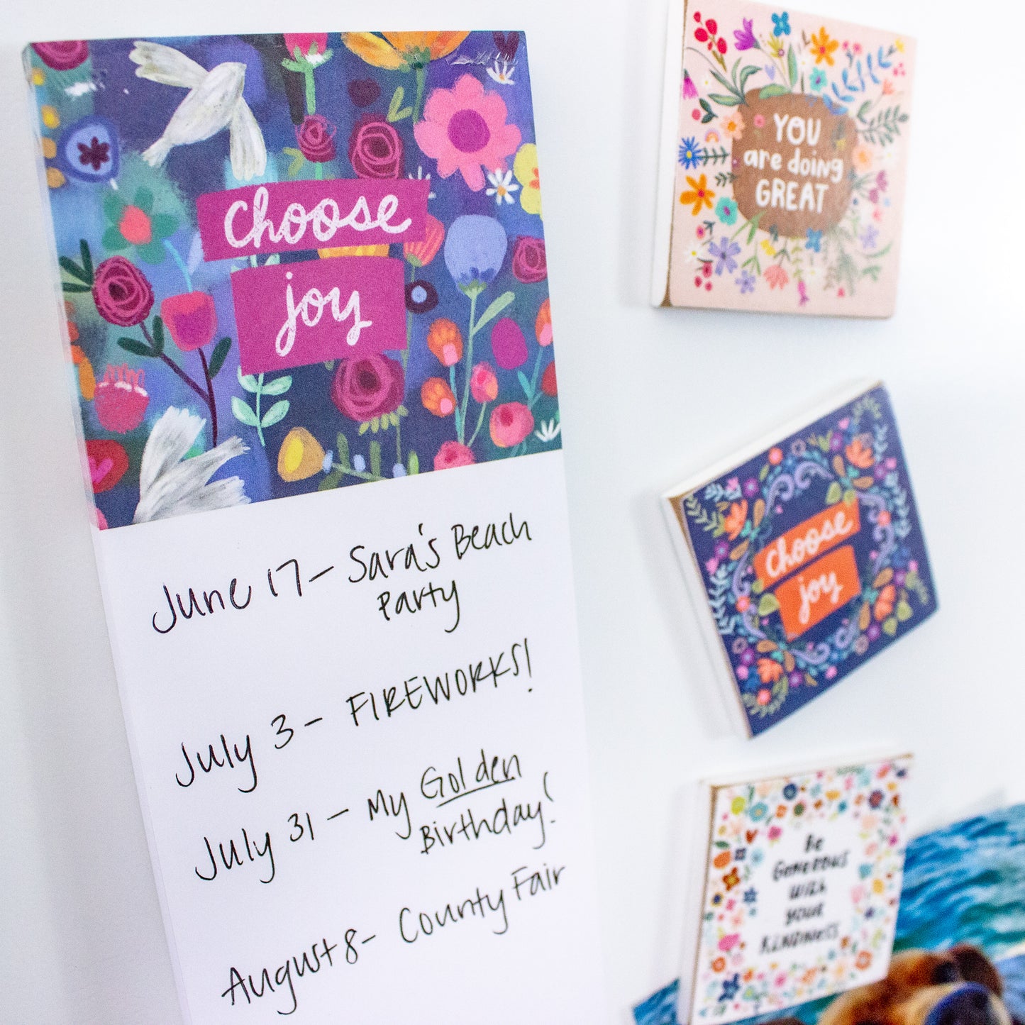 Live Joyful Fridge Kit (Memo Pad + Magnets)