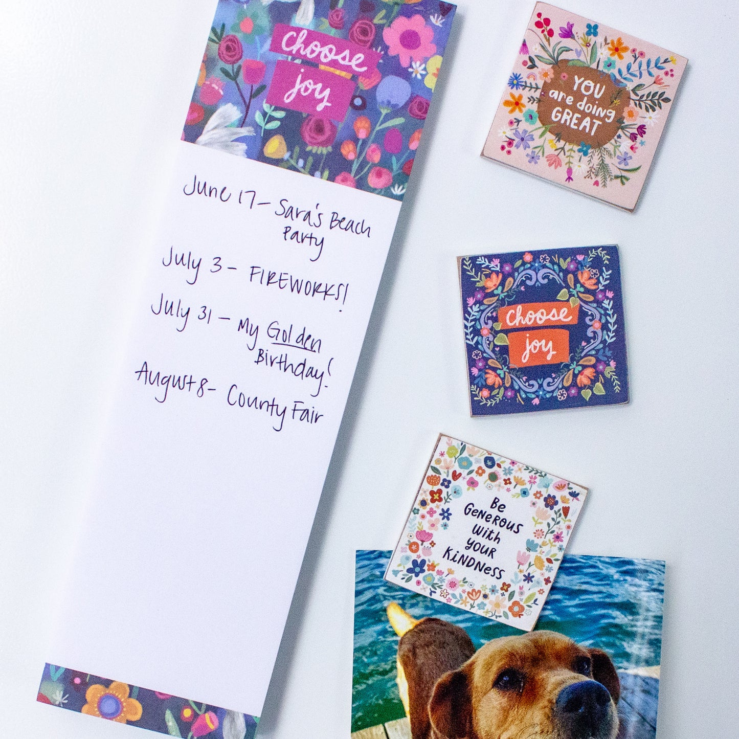 Live Joyful Fridge Kit (Memo Pad + Magnets)