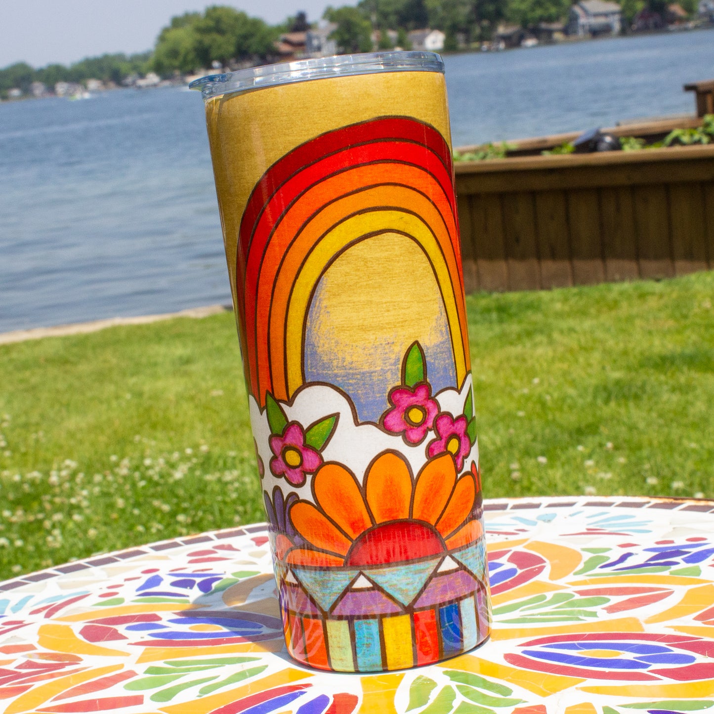 Chasing Rainbows Travel Tumbler