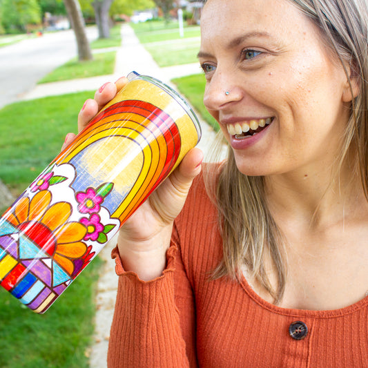 Chasing Rainbows Travel Tumbler