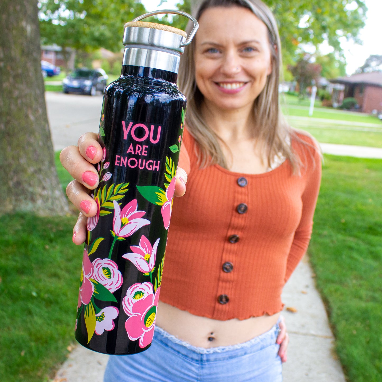 Midnight Garden Travel Water Bottle