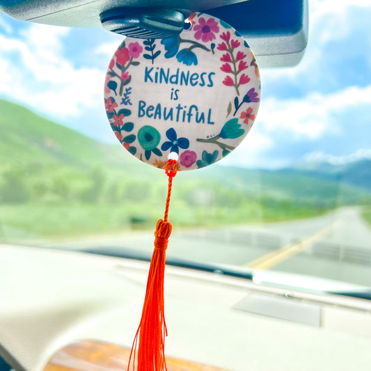 Kindness Vanilla Tassel Car Freshener | Set of 2