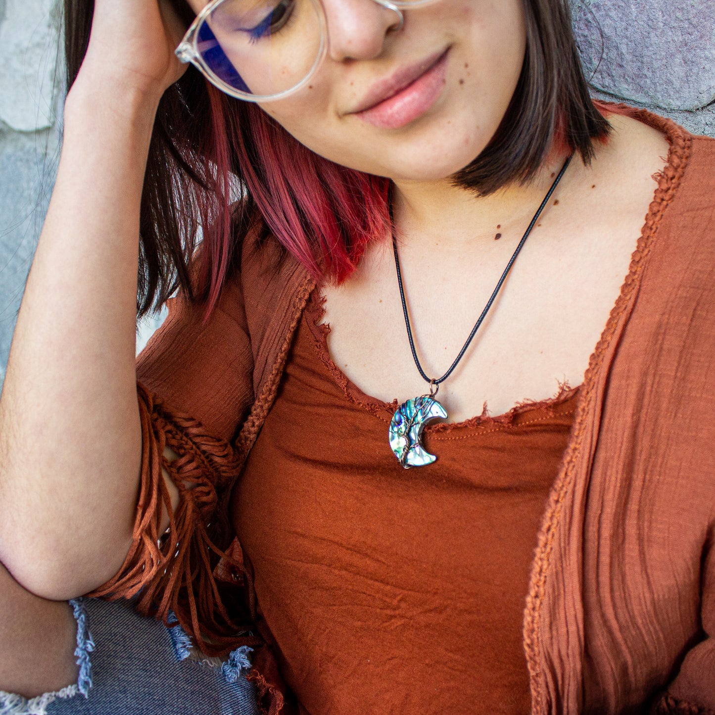Selene Abalone Crescent Necklace | 2 Colors