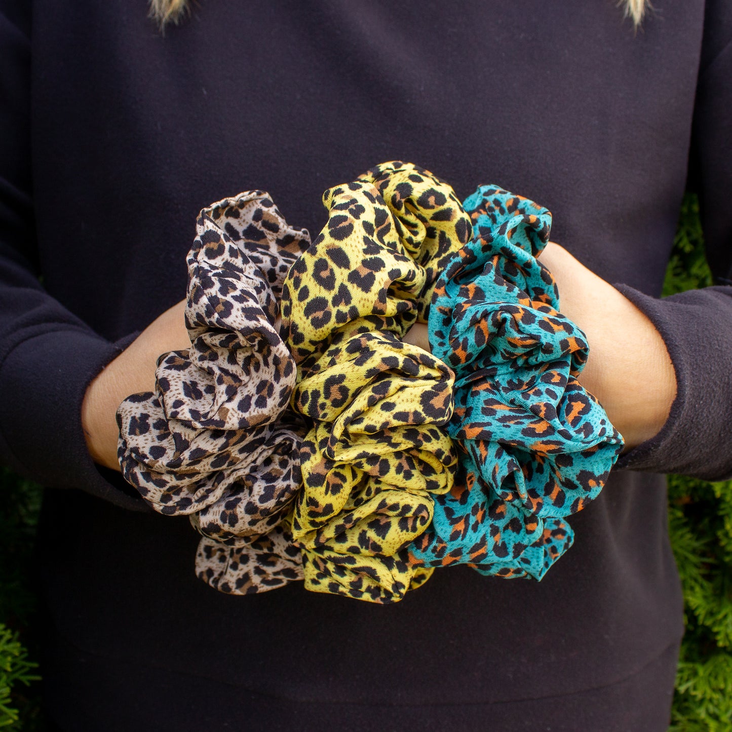 Monica Thick Hair Leopard Scrunchies | 3 Colors