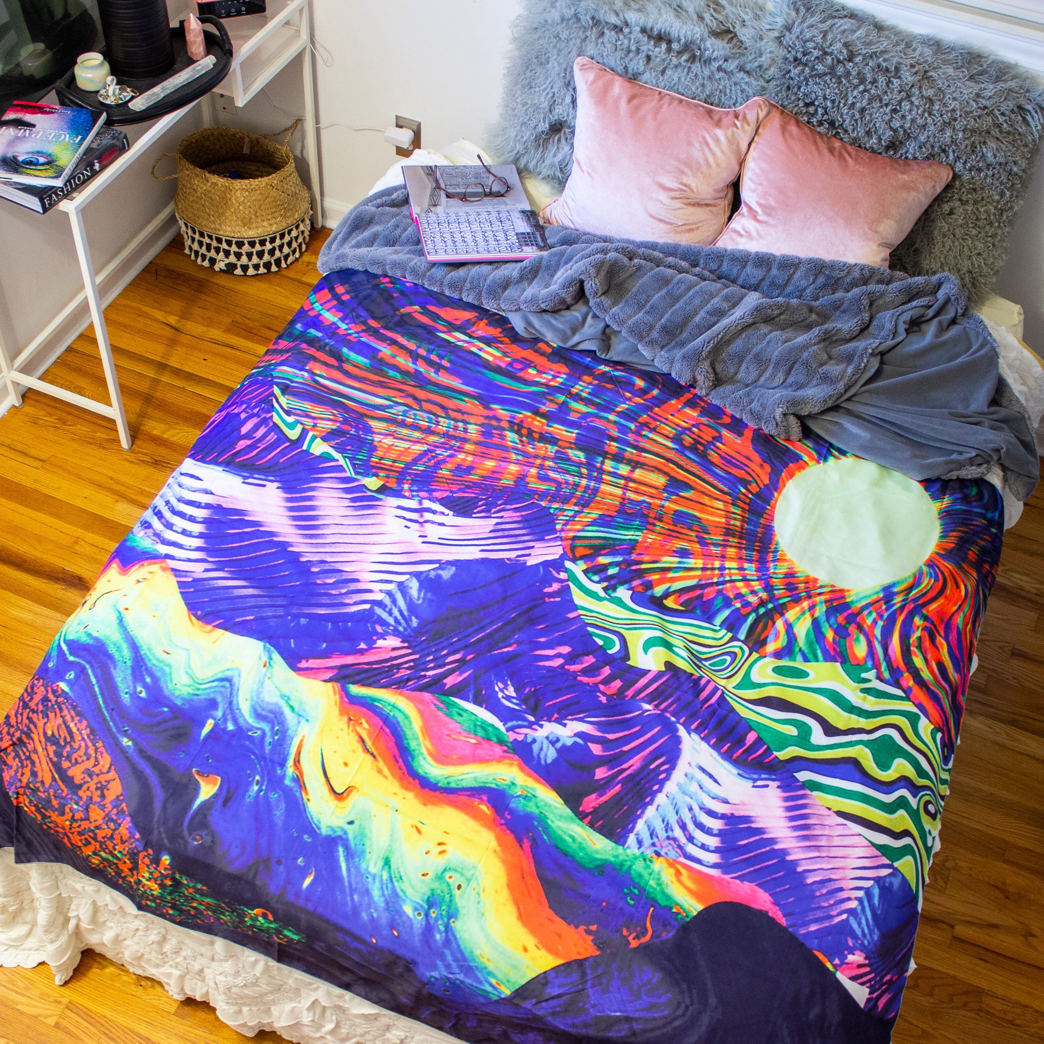 Trippy mountain online tapestry